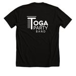 Toga Party Security, a Solid Black Blend Premium Unisex Tee (back-view)