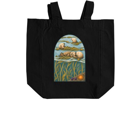Sea Otter Awareness Week 2026 Tote, a Black Recycled Cotton Tote Bag