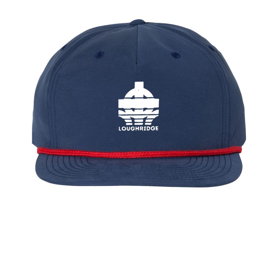 Camp Loughridge 2026 Staff Hat, a Navy/ Red Printed Umpqua Snapback Cap