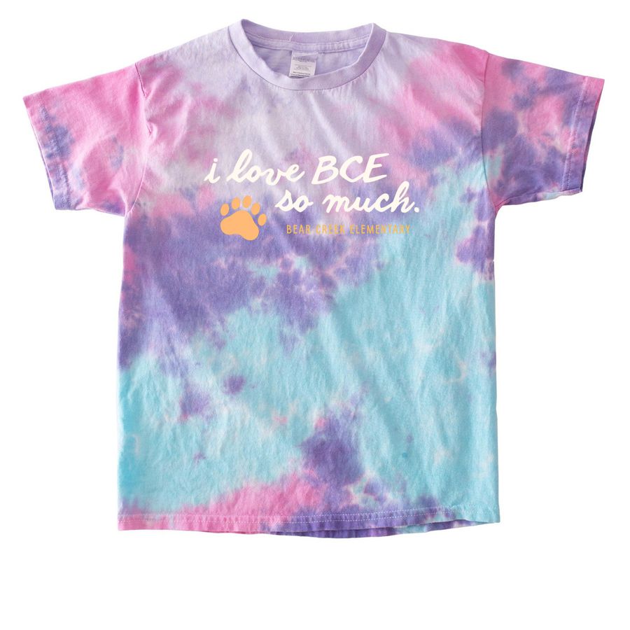 Youth i love BCE Tee, a Cotton Candy Youth Tie Dye Tee