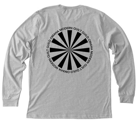 OMQG logo alternate (on back), a Athletic Heather Premium Long Sleeve Tee (back-view)