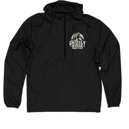 Grizzly Ridge, a Black Quarter-Zip Windbreaker