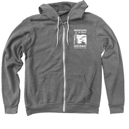 White Logo Zip-Up Hoodie, a Deep Heather Zip Up Hoodie