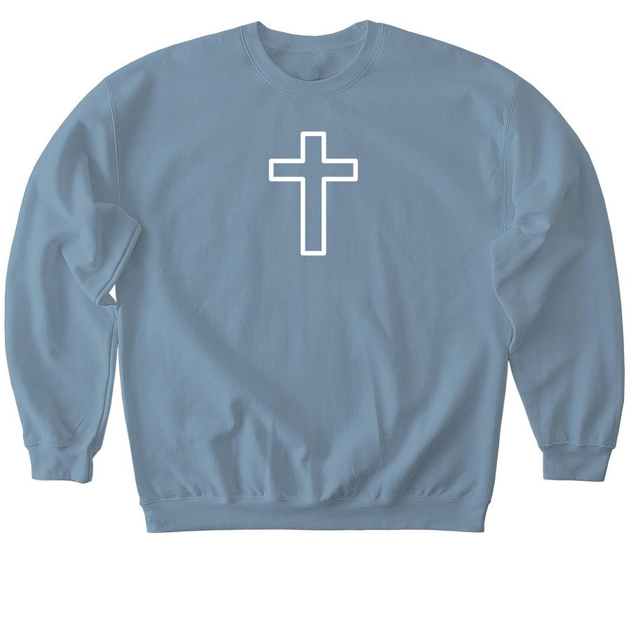Cross Sweatshirt, a Stone Blue Softstyle Crewneck Sweatshirt