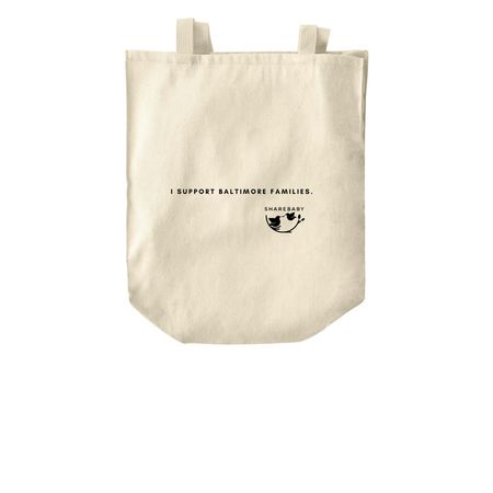 I Support Baltimore Families&nbsp;, a Natural Over-the-Shoulder Shopping Tote Bag
