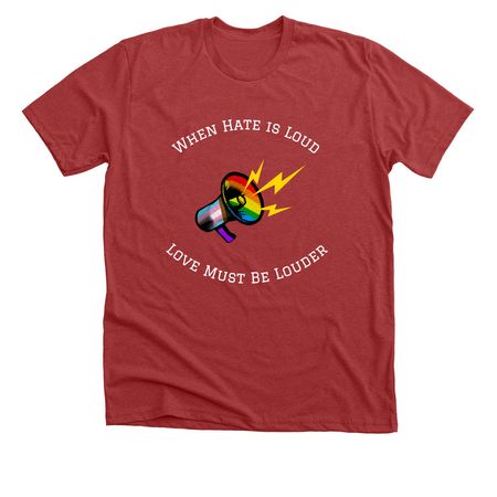 2026 Megaphone Pride Shirt, a Heather Canvas Red Premium Unisex Tee