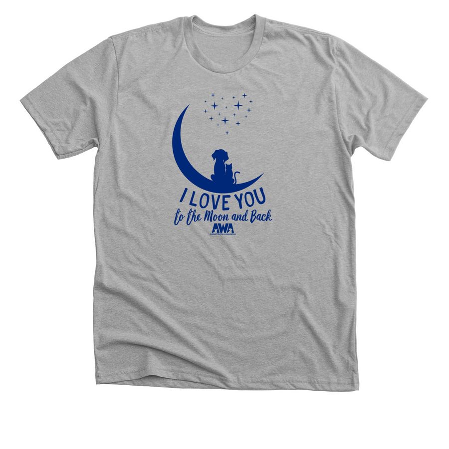 To the Moon and Back, a Athletic Heather Premium Unisex Tee