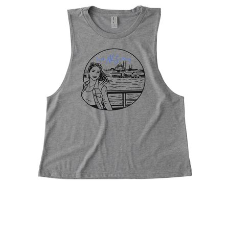 Leah, a Aluminum Grey Allmade Eco Triblend Women?s Muscle Tank