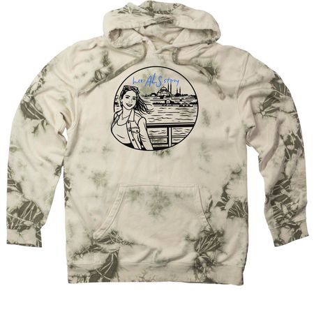 Leah, a Olive Tie Dyed Pullover Hoodie