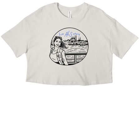 Leah, a Vintage White Women?s Cropped Cotton Tee