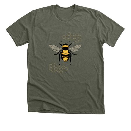 Bee Tee ?, a Heather Military Green Premium Unisex Tee