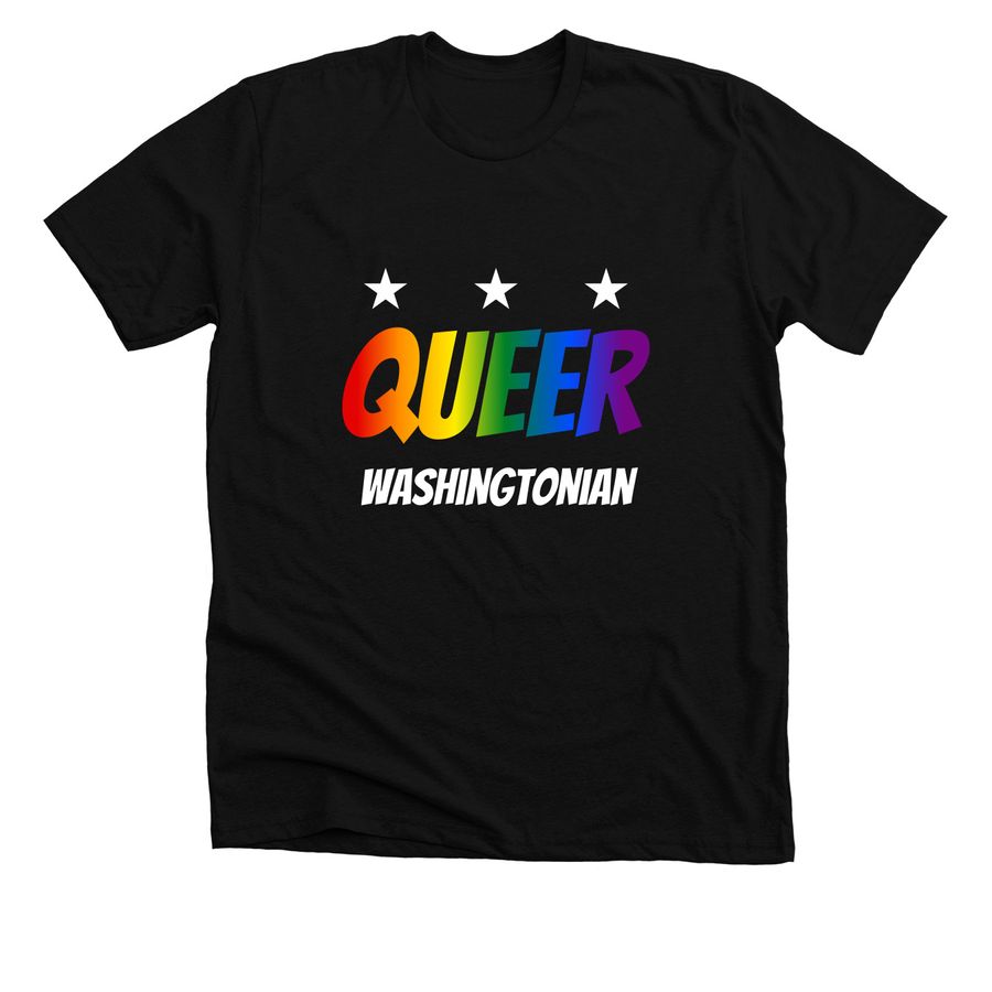 Queer Washingtonian, a Solid Black Blend Premium Unisex Tee