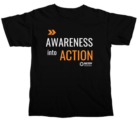 Awareness into Action, a Black Comfort Colors Unisex Tee