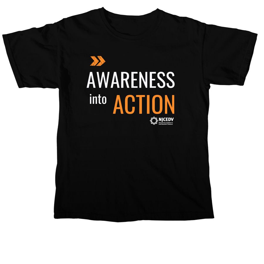Awareness into Action, a Black Comfort Colors Unisex Tee