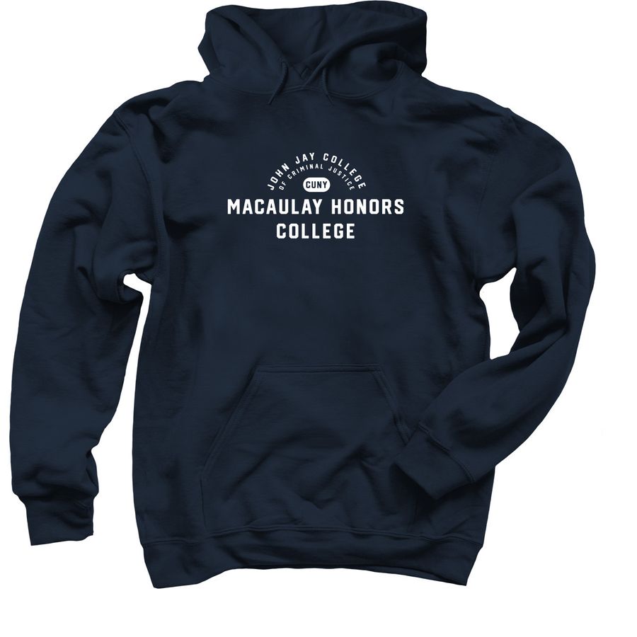Macaulay at John Jay College, a Navy Pullover Hoodie