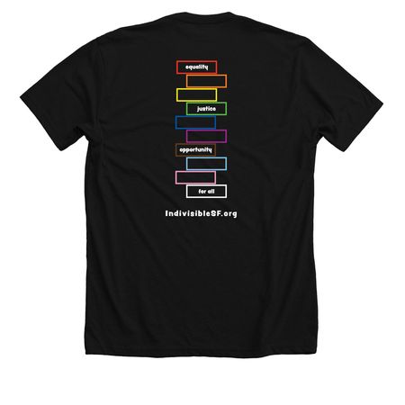 Indivisible SF PRIDE Shirts, a Solid Black Blend Premium Unisex Tee (back-view)