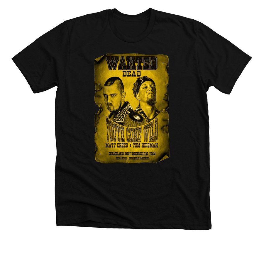 YGW "Wanted Dead", a Solid Black Blend Premium Unisex Tee