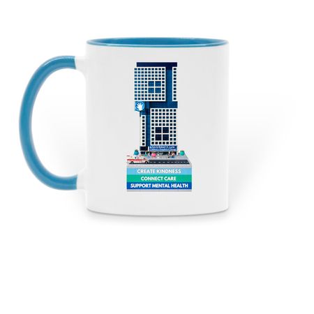 Break the Stigma Mugs, a Light Blue Two-Tone Ceramic Mug (back-view)