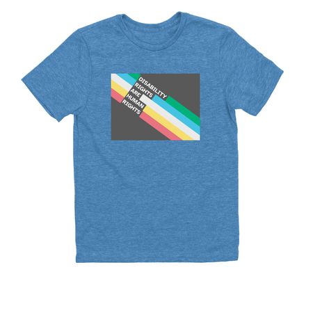 Disability Rights Are Human Rights Shirt, a Azure Blue Allmade Youth Eco Triblend Tee