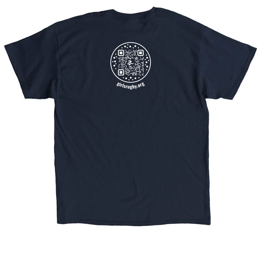 Rugby Dad T-Shirt, a Navy Classic Unisex Tee (back-view)