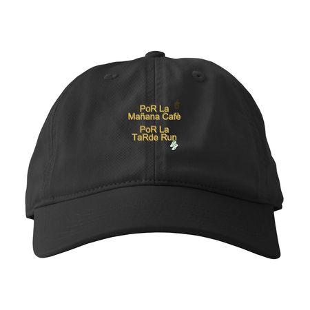 Por La Ma?ana Caf?, a Black Printed Eco Baseball Cap