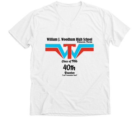 Woodham Class of 1986 Reunion, a Solid White Blend Premium V-Neck Tee
