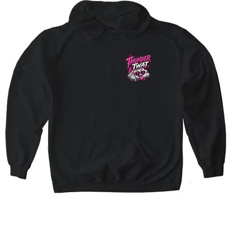 ?? Twat, a Black Gildan Softstyle Pullover Hoodie (back-view)