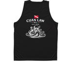 Activewear, White Logo, a Black Unisex Performance Tank (back-view)