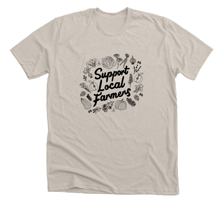 Support Local Farmers, a Heather Dust Premium Unisex Tee