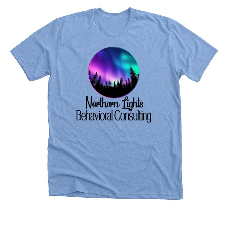 Northern Lights Behavioral Consulting Logo, a Heather Carolina Blue Premium Unisex Tee