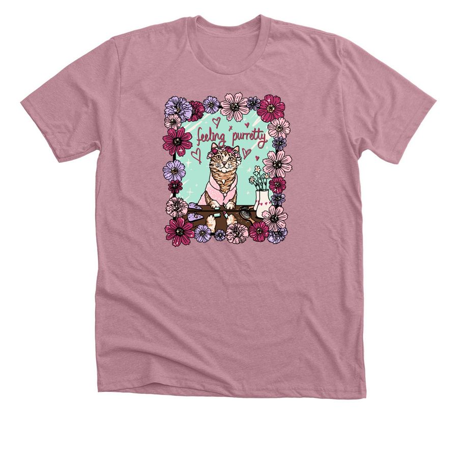 Feeling Purretty Honey, a Heather Orchid Premium Unisex Tee