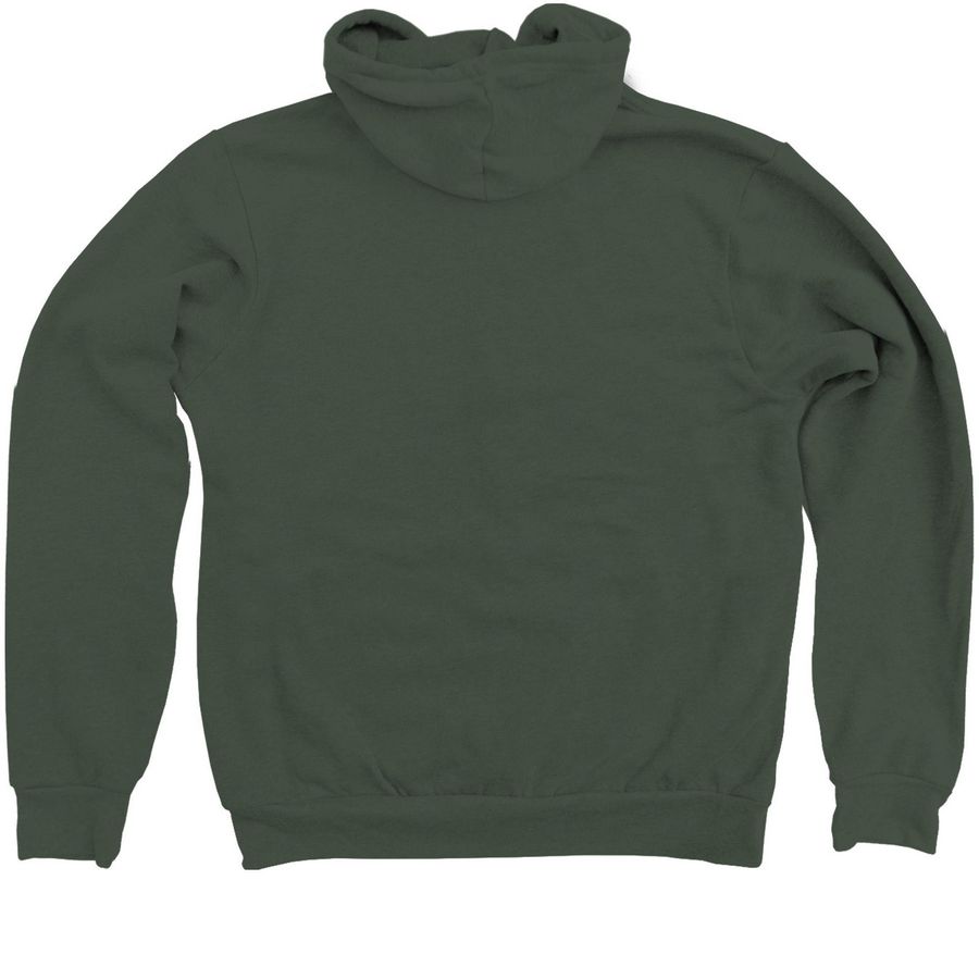 Ween Pocket Ghost, a Military Green Zip Up Hoodie (back-view)