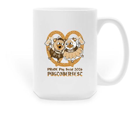 2026 Pugtoberfest Mug, a White Large Coffee Mug