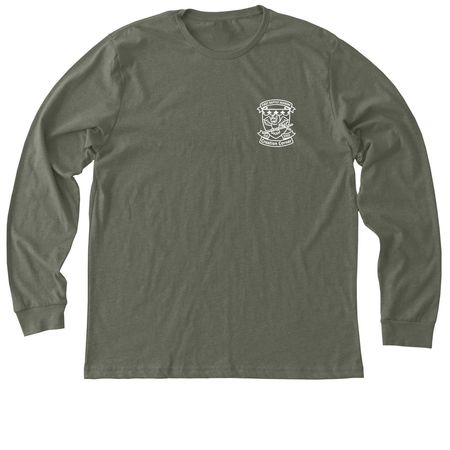 FBA's Creation Corner Logo Shirt, a Heather Military Green Premium Long Sleeve Tee
