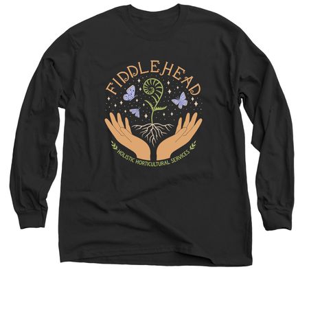 Double Hands Design, a Black Classic Long Sleeve Tee