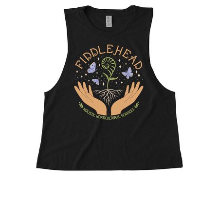 Double Hands Design, a Deep Black Allmade Eco Triblend Women?s Muscle Tank