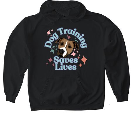 Dog Training Saves Lives, a Black Gildan Softstyle Pullover Hoodie