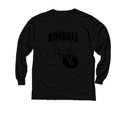 Kimball Cougars Ultimate Frisbee, a Black Youth Long Sleeve Tee