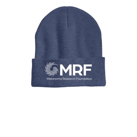 MRF Printed Cuff Beanie, a Heather Navy Printed Cuffed Beanie