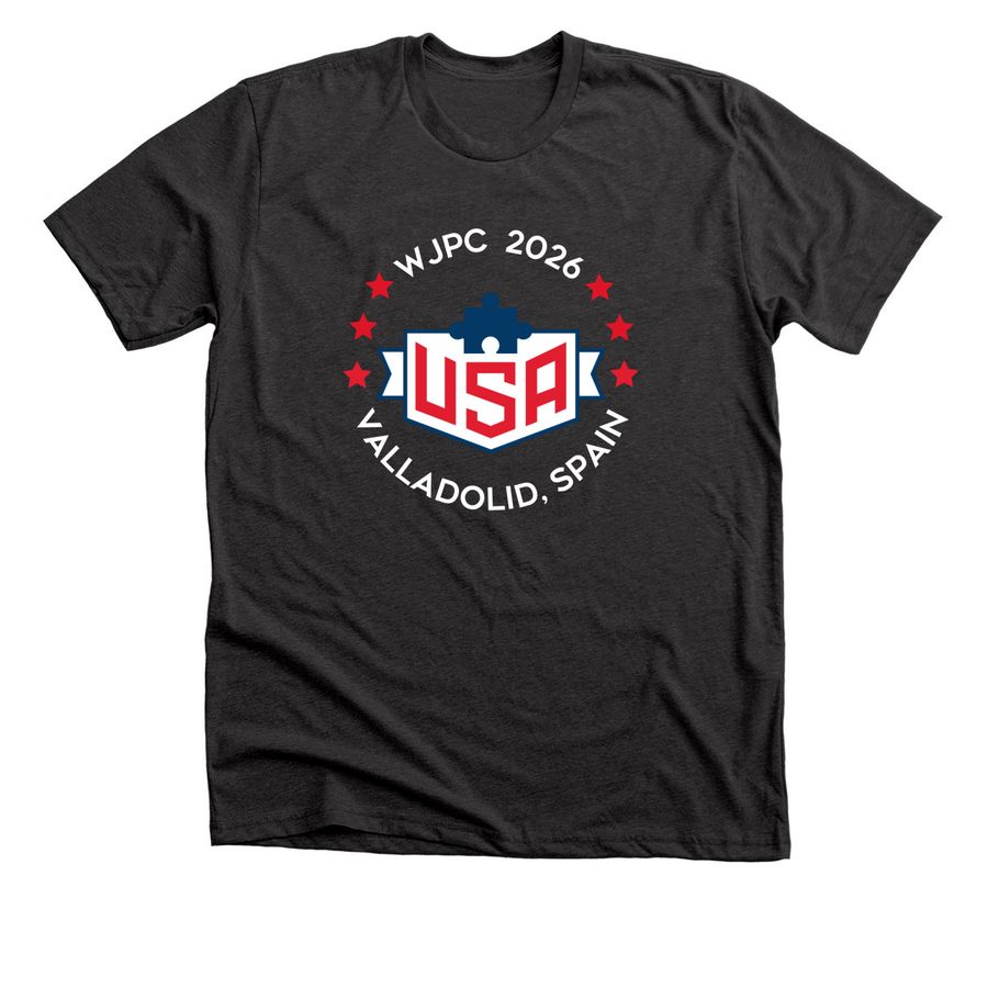 World Jigsaw Puzzle Championship 2026, a Dark Grey Heather Premium Unisex Tee