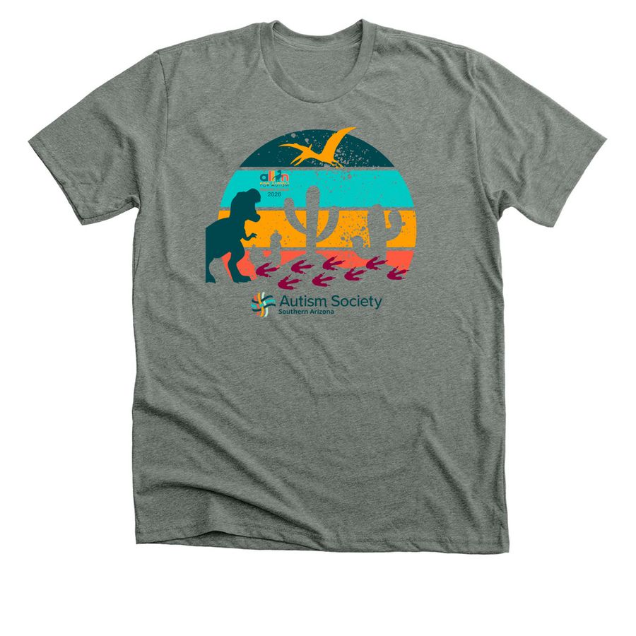 Dino Day & Walk 2026, a Deep Heather Premium Unisex Tee