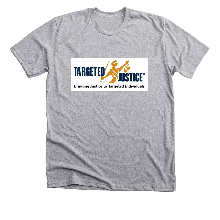 Targeted Justice, Inc., a Athletic Heather Premium Unisex Tee