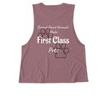 Second Hand Animals Make First Class Pets, a Vintage Rose Allmade Eco Triblend Women?s Muscle Tank (back-view)