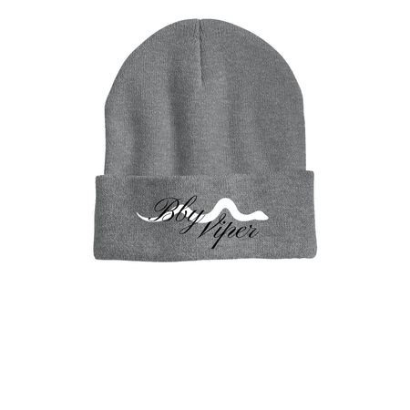 BBY VIPER Signature Beanie, a Dark Heather Grey Printed Cuffed Beanie