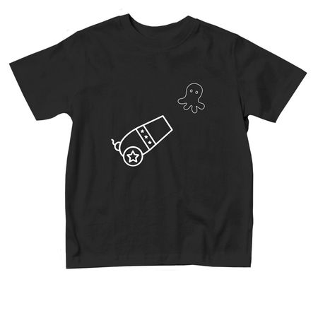 Octopus Cannon Toddler Tees, a Black Toddler Tee