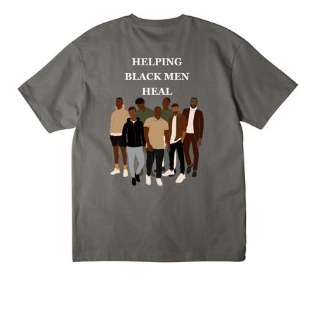Limited Edition Men's Mental Health Shirt, a Asphalt Unisex Heavyweight Tee (back-view)