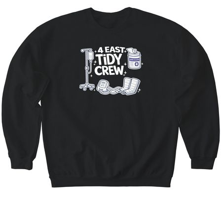 4E Tidy Crew, a Black Softstyle Crewneck Sweatshirt