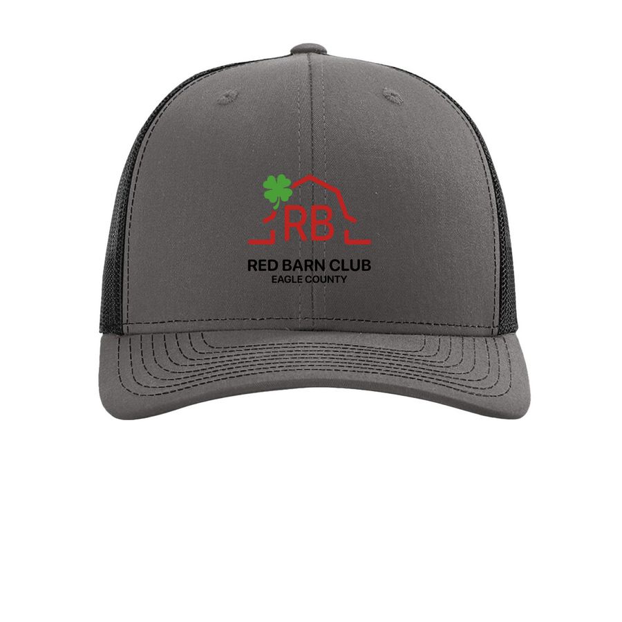 Red Barn Club Hats, a Charcoal/ Black Printed Snapback Trucker Cap