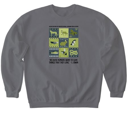 Steve Irwin Quilt Design, a Charcoal Softstyle Crewneck Sweatshirt
