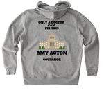Only a Doctor, a Heather Grey Stanley/Stella Unisex Cultivator 2.0 Zip Up Pullover Hoodie (back-view)